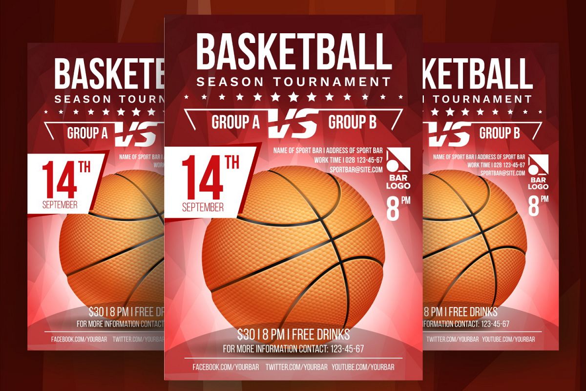 Basketball Poster Vector example image 1