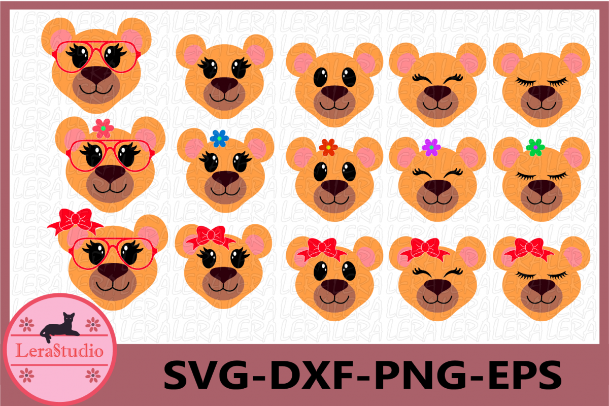 Lioness SVG, Animal face svg, Lioness Eyelashes Face,Lioness example image 1