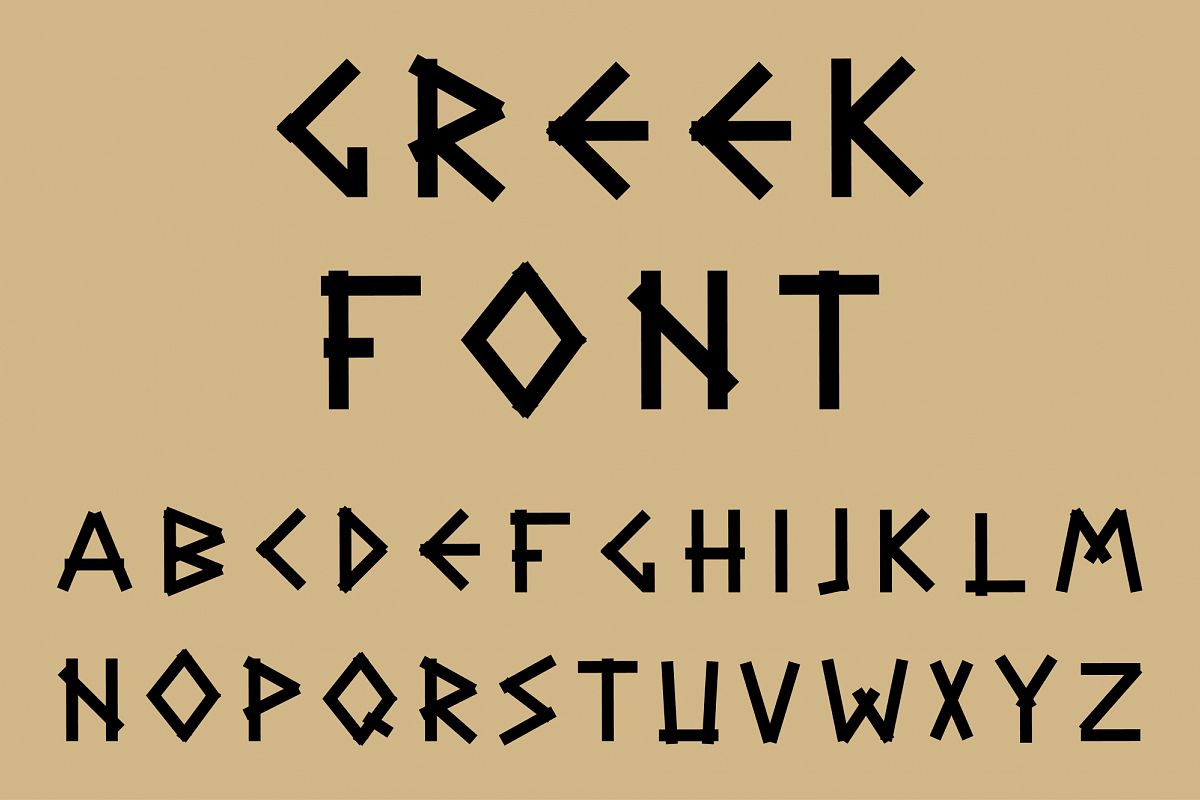 Black letters in ancient style. example image 1