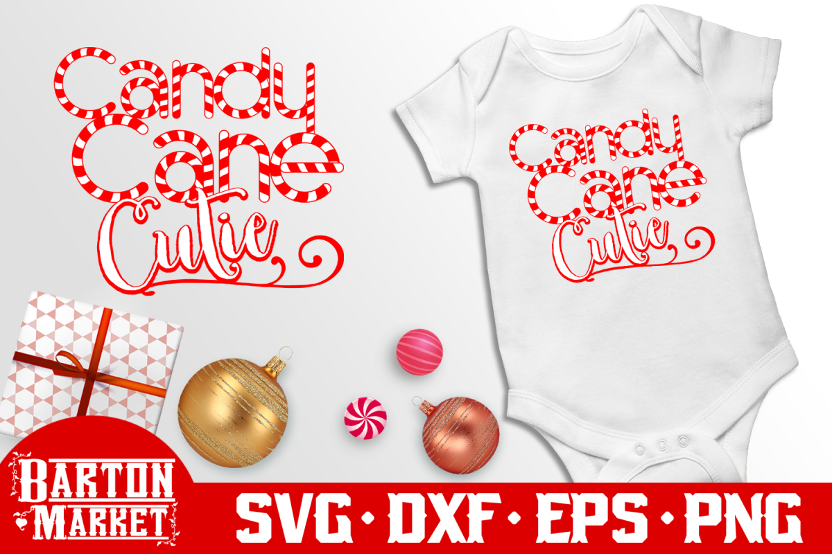 Candy Cane Cutie SVG DXF EPS PNG example image 1