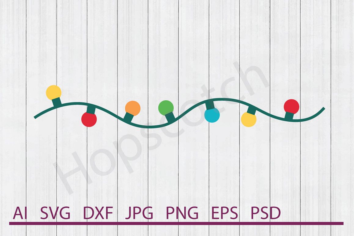 Lights SVG, Christmas Lights SVG, DXF File, Cuttable File example image 1