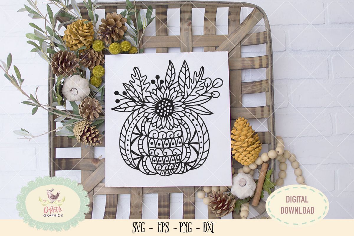 pumpkin sunflower mandala SVG cut file halloween svg ...