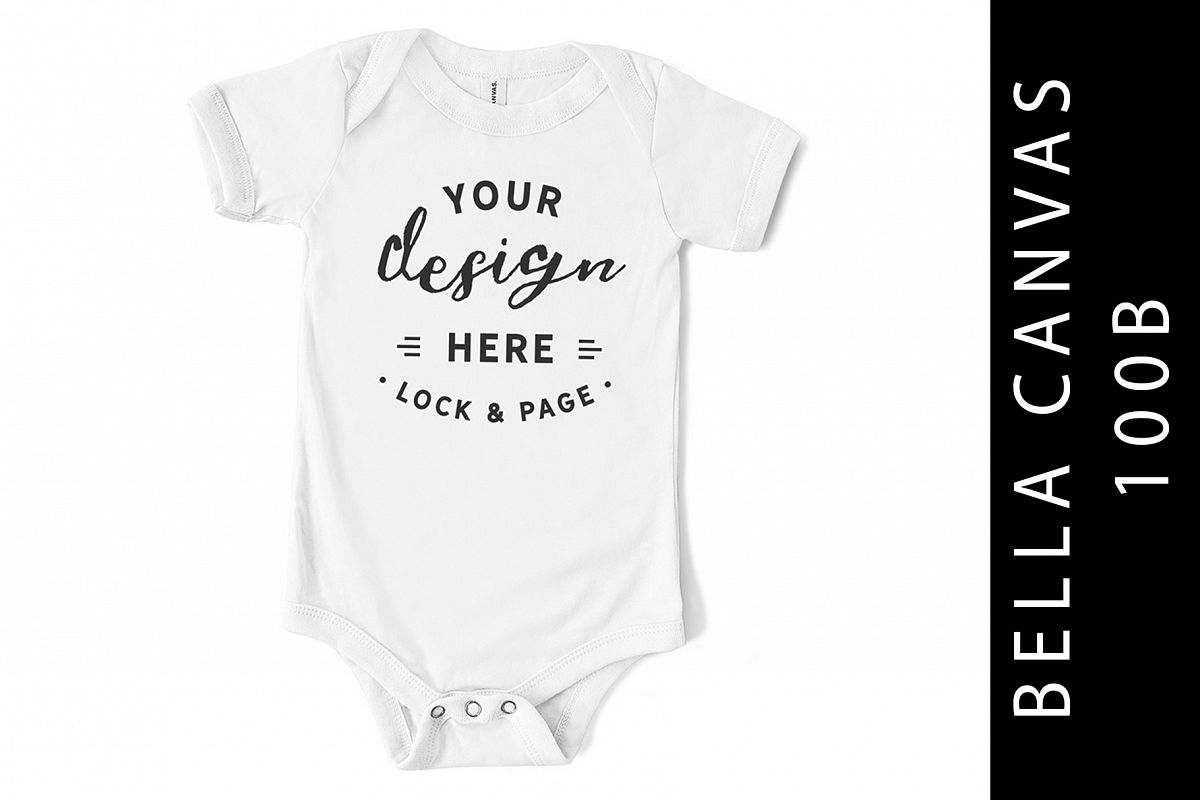 Baby Bella Canvas 100B Romper Mockup Suit White example image 1