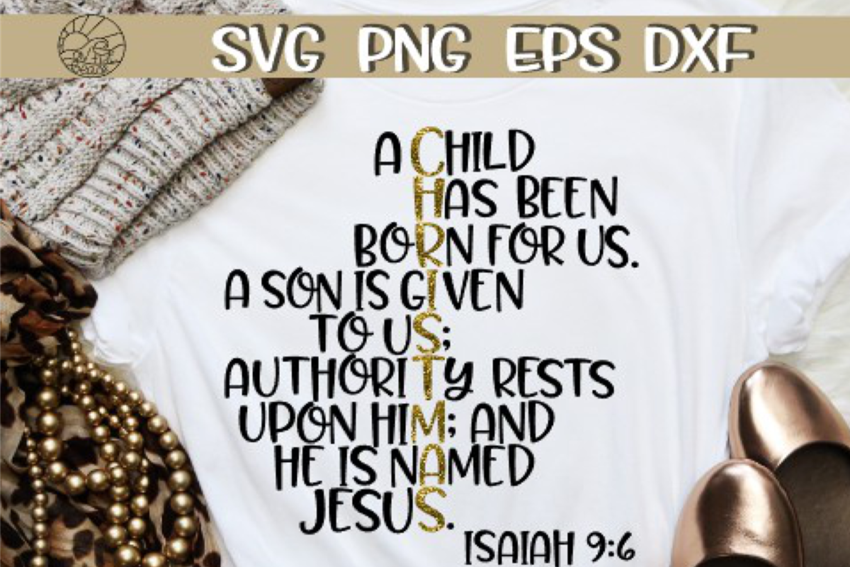 Christmas - Isaiah - SVG PNG EPS DXF example image 1
