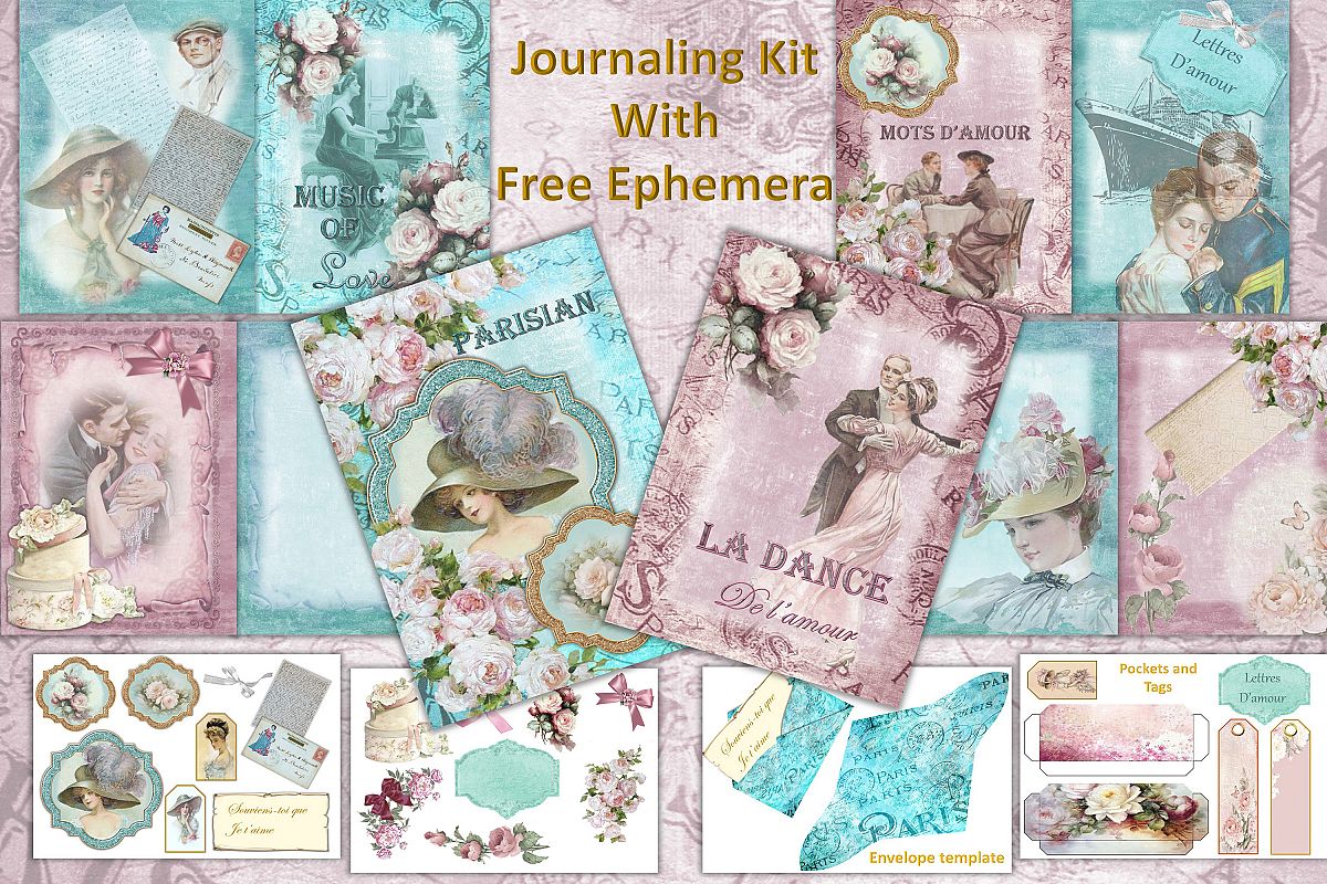 Vintage Victorian Journaling or scrapbooking & FREE Ephemera example image 1