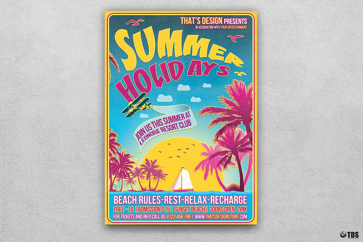 Summer Holidays Flyer Template V2 example image 1