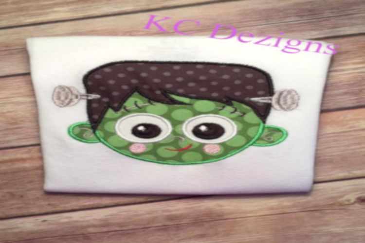 Halloween Frankenstein Boy Machine Applique Design example image 1