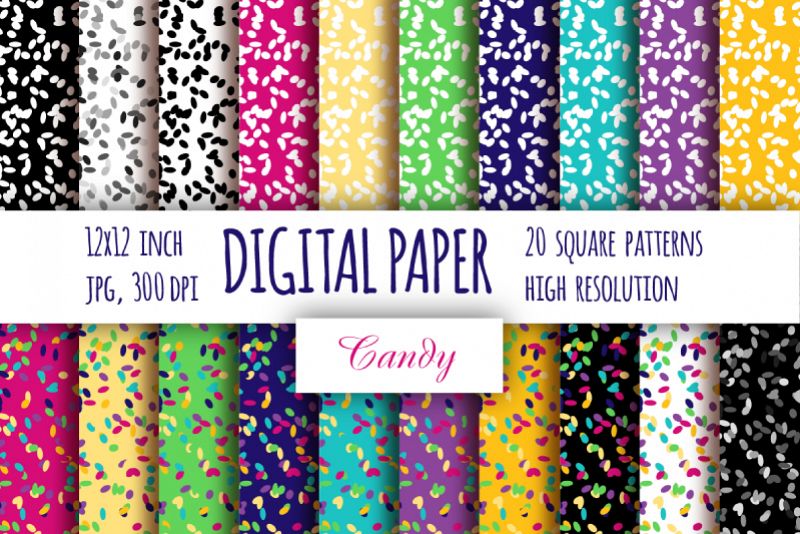 Abstract digital paper. Multi color cake topping paper example image 1
