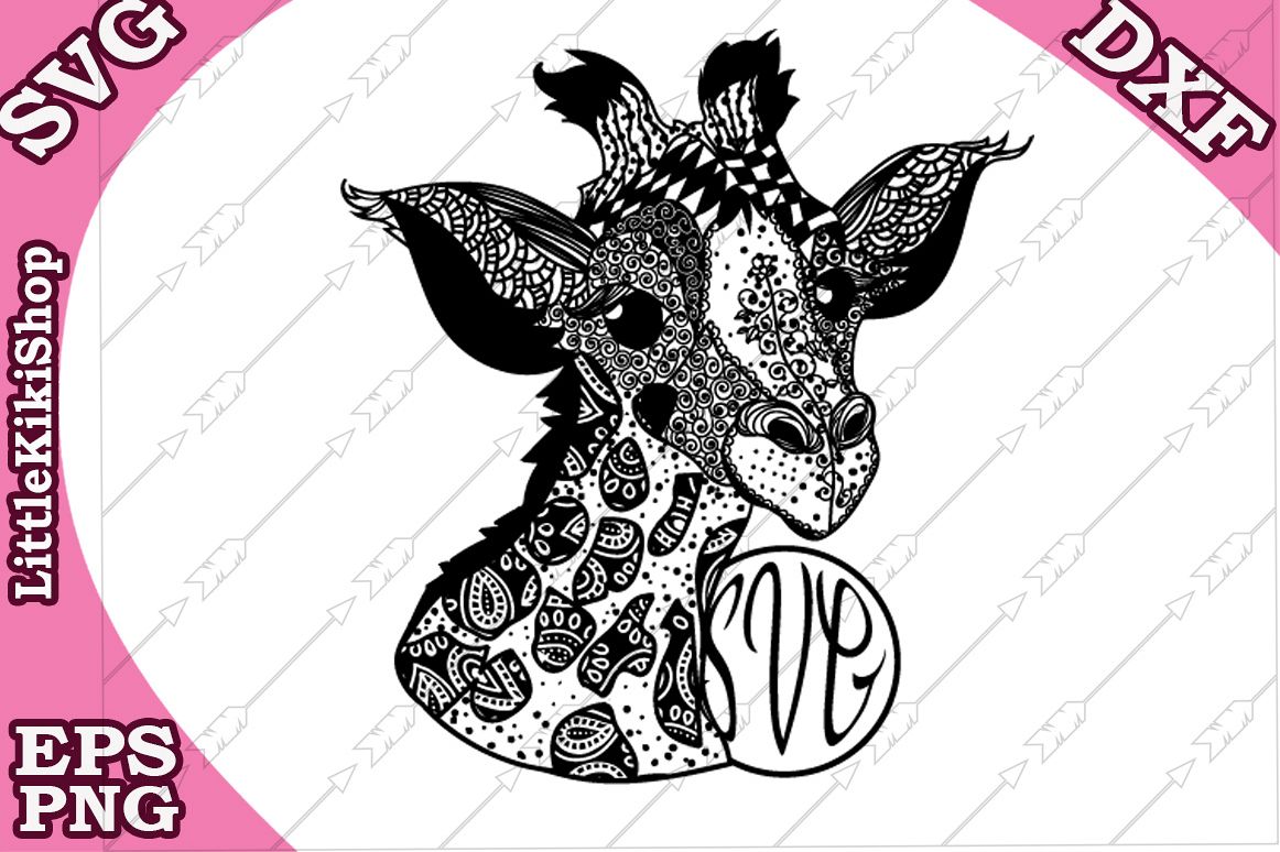 Download Baby Giraffe Svg, Mandala Giraffe Svg,Monogram Giraffe Svg (242653) | SVGs | Design Bundles