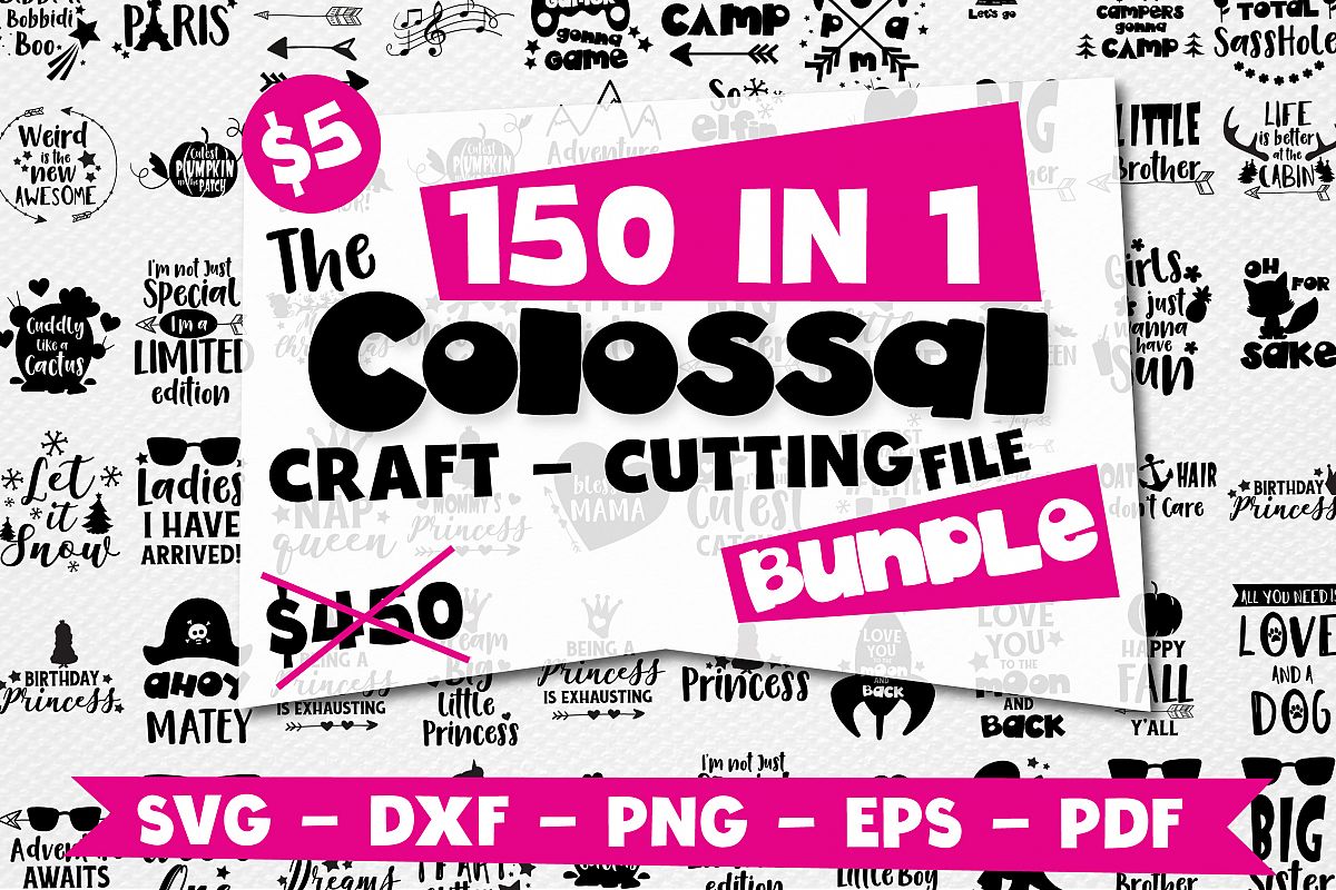 Craft MEGA BUNDLE, 150 in 1, cutting file svg, dxf, png, eps example image 1