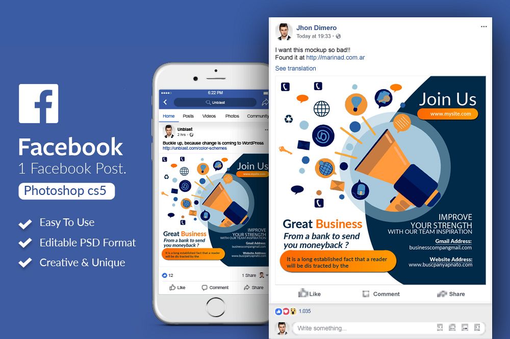 Business Marketing Facebook Post Banner example image 1