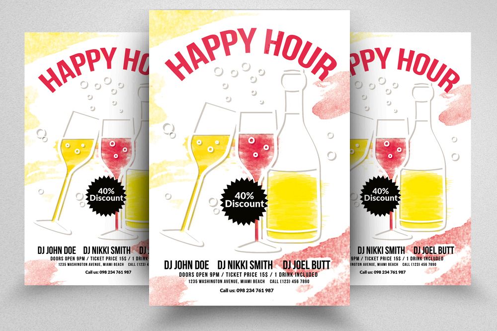 Happy Hour Flyer Template 05 example image 1