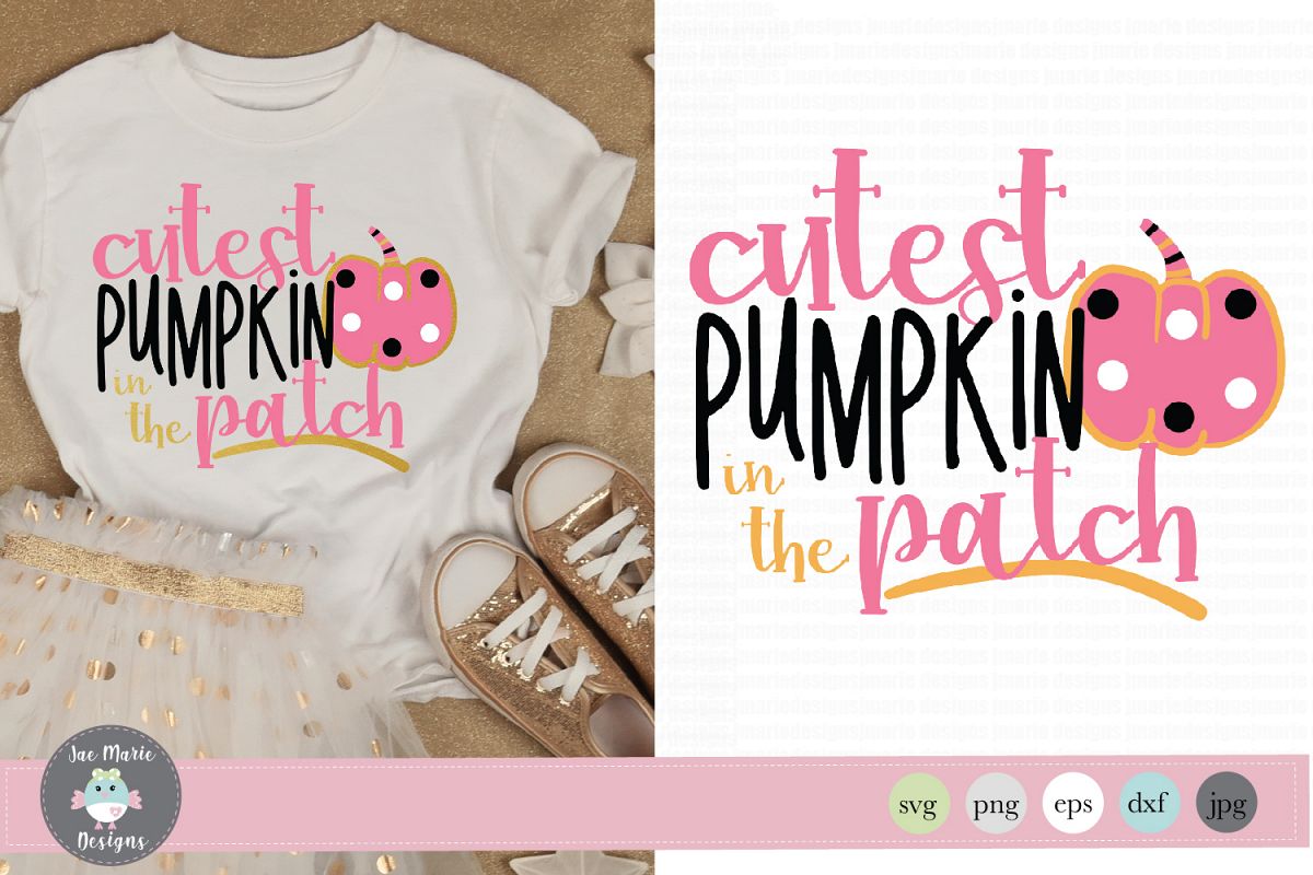 Cutest Pumpkin in the Patch svg, fall svg for kids example image 1