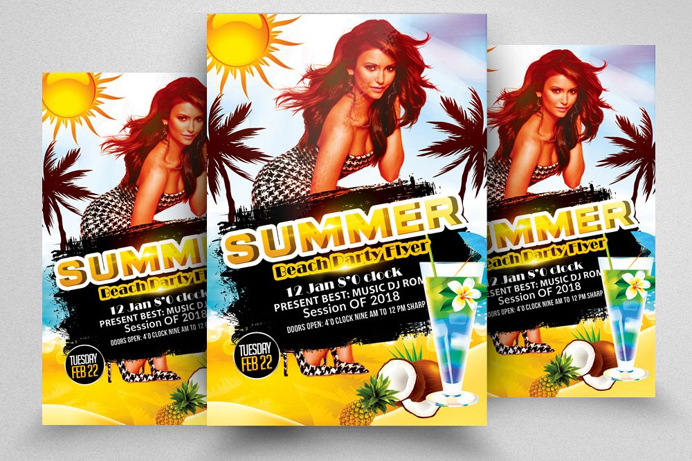 Summer Beach Party Flyer example image 1