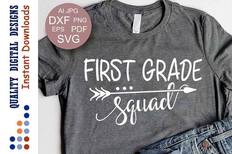 School svg First grade Squad svg example image 1