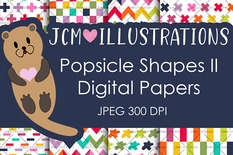 Popsicle Shapes II - Digital Papers - Digital Scrapbooking example image 1