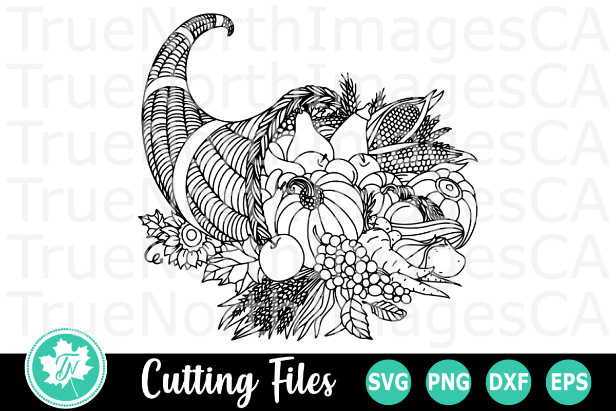 Zentangle Cornucopia - An Zentangle SVG Cut File example image 1