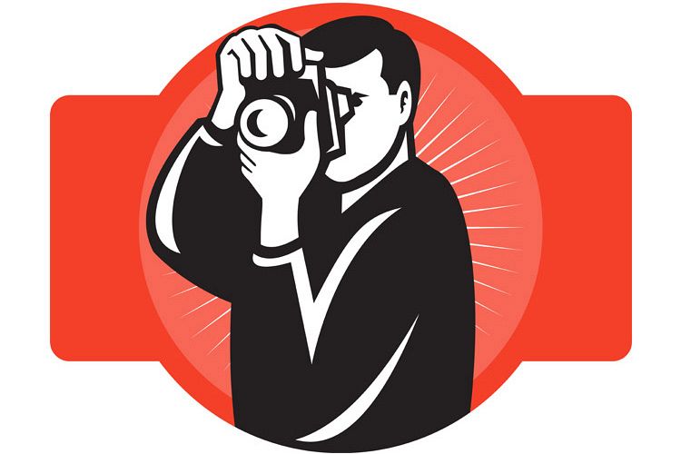 photographer aiming slr camera front example image 1