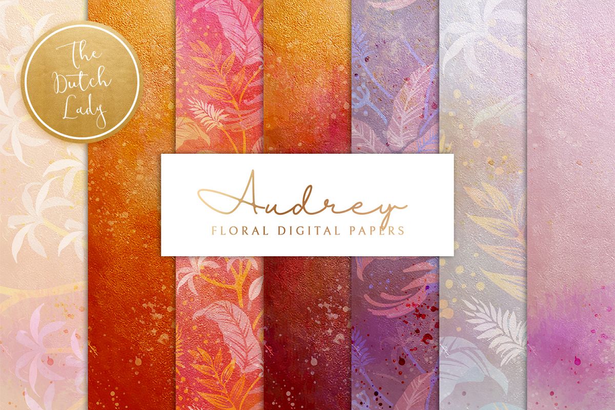 Floral Backgrounds & Paper Designs - Audrey example image 1