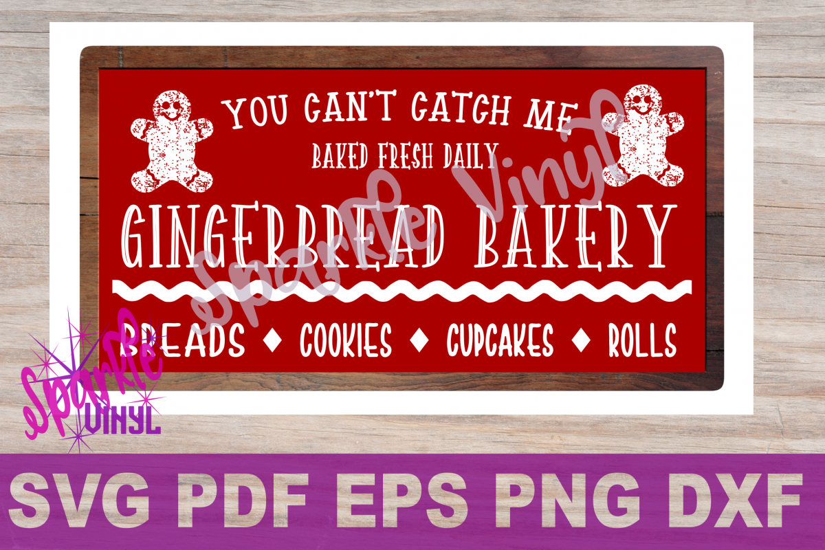 Christmas Gingerbread man Bakery sign farmhouse style svg cutting files