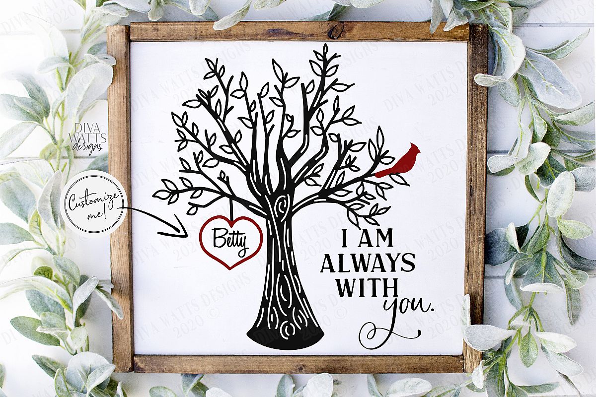 I Am Always With You - Red Cardinal Tree Heart - Customize example image 1