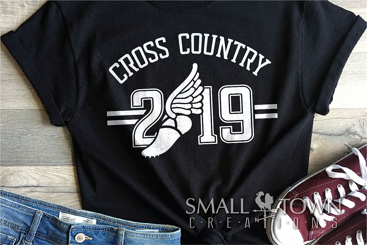 Cross Country, Running logo, Winged shoe, PRINT, CUT, DESIGN example image 1