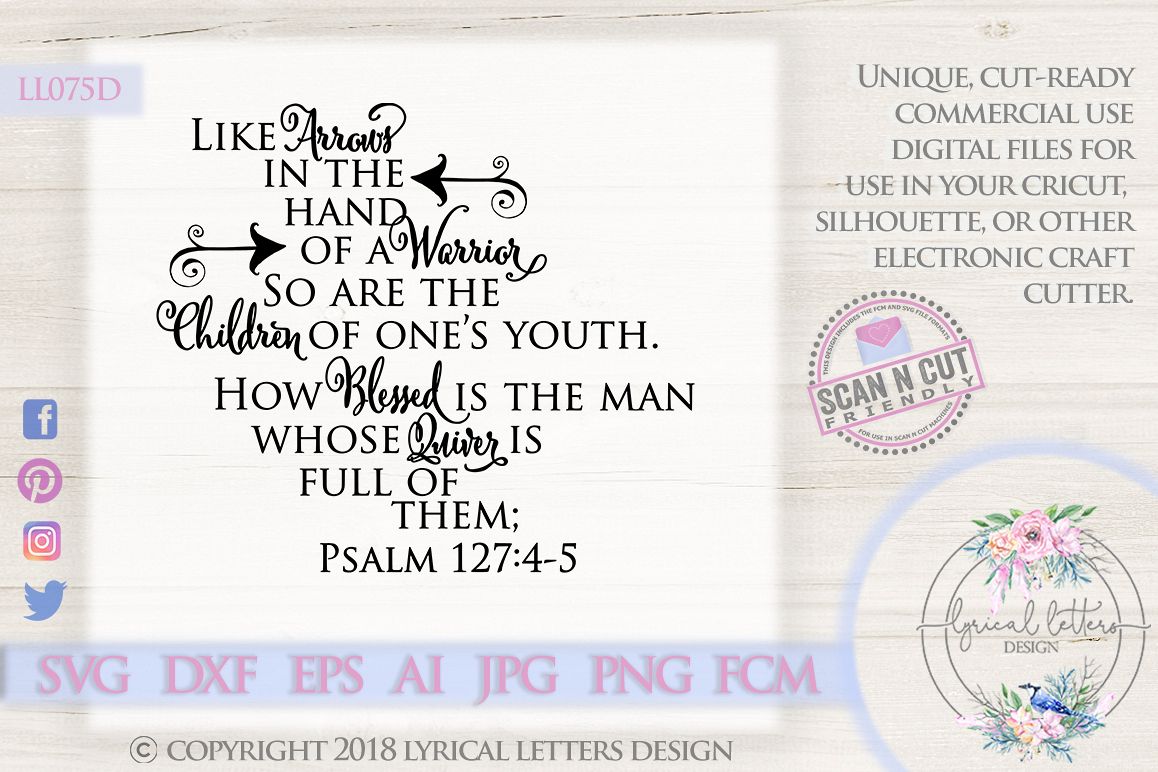 Psalm 127 Like Arrows Scripture SVG DXF LL075D