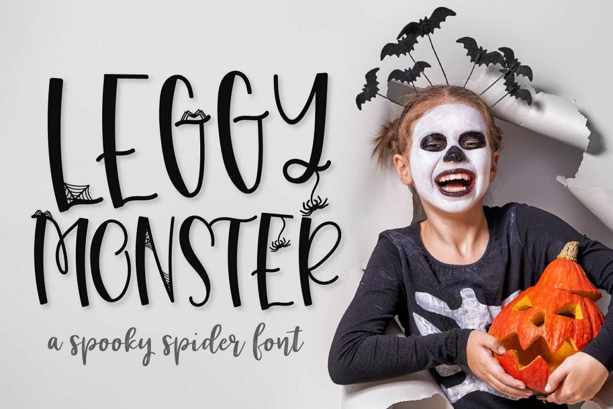 Leggy Monster - A Halloween Spider Font! example image 1