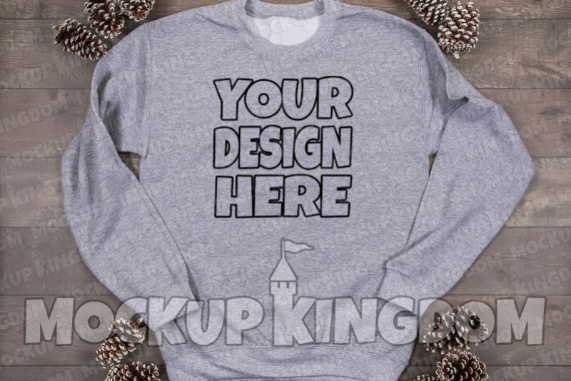 Unisex Crew Neck Sweatshirt Mockup, Christmas Mockup example image 1