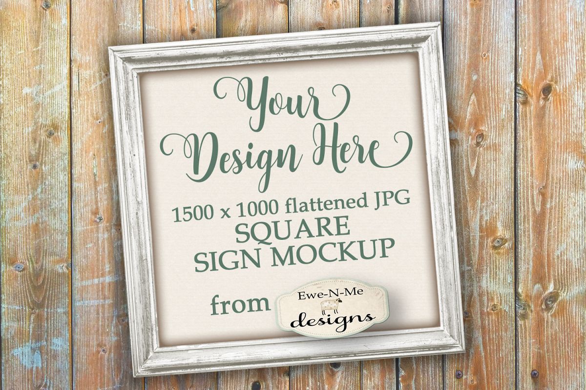 Square Sign Mockup Flattened JPG File example image 1