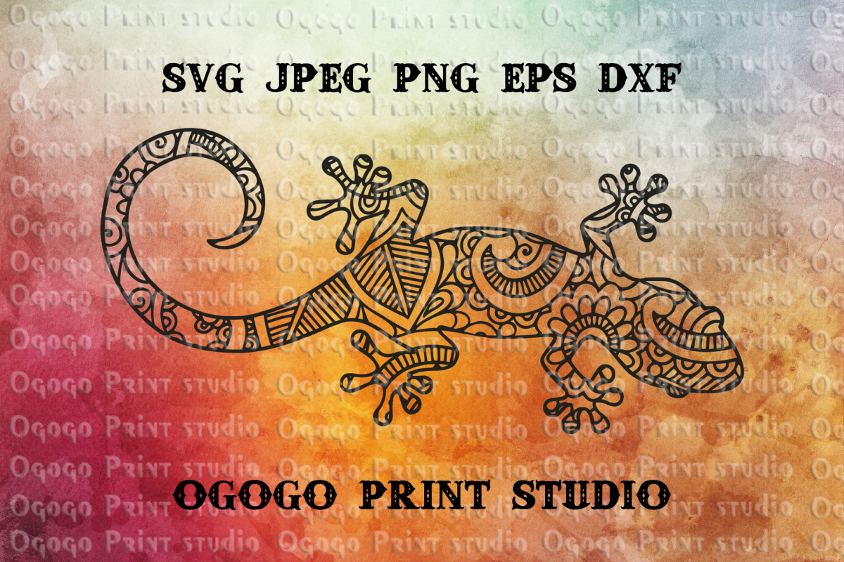 Mandala style Lizard SVG, Zentangle SVG, Salamander svg example image 1