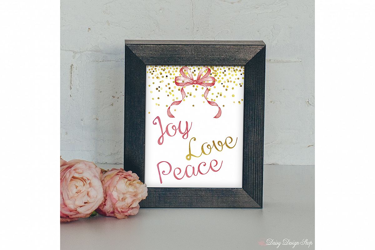 Confetti and Bow Art Print - Holiday Home 8x10 Printable example image 1