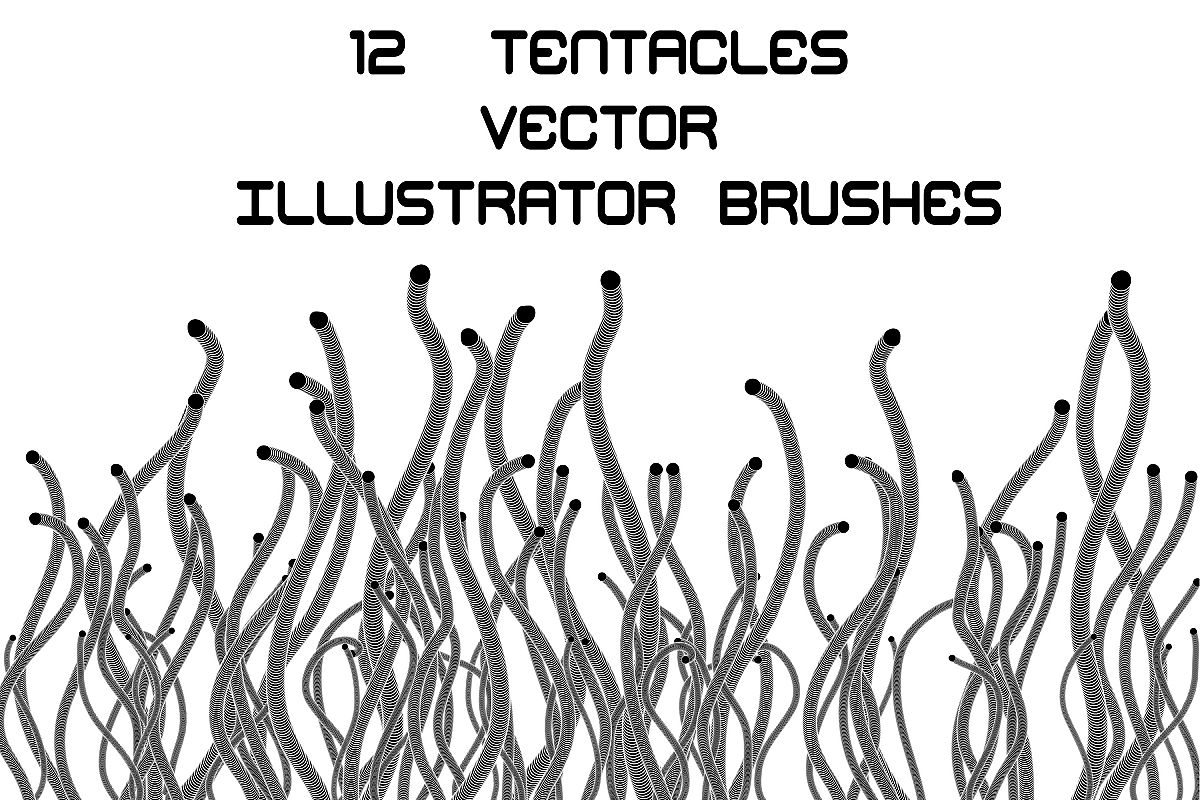 Tentacles - Futuristic Adobe Illustrator Brushes Pack example image 1