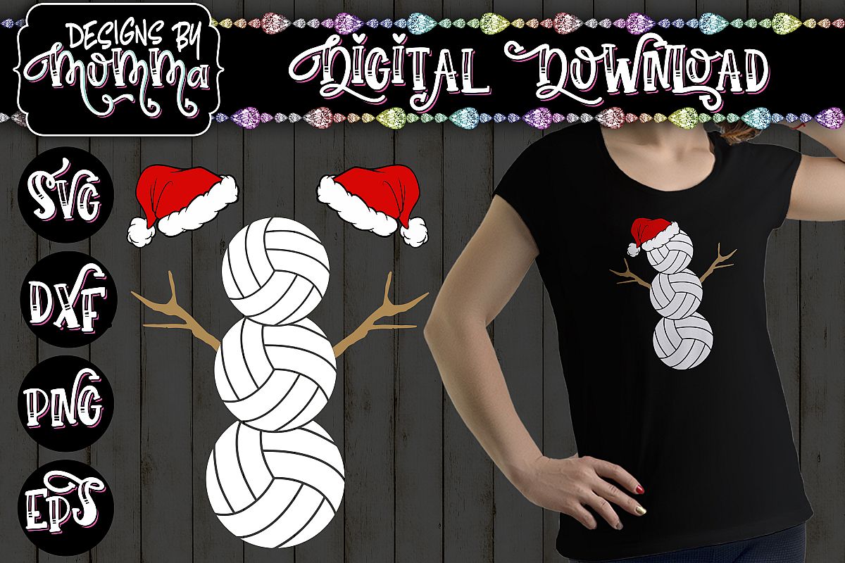 Volleyball Snowman SVG example image 1