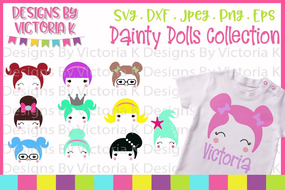 Doll svg, Dainty Dolls Collection, SVG, DXF, EPS, PNG example image 1