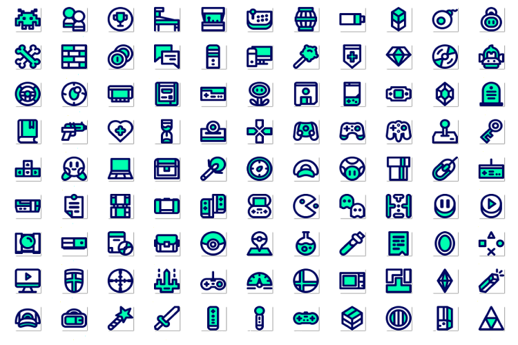 Computer game contour filled with green example image 1