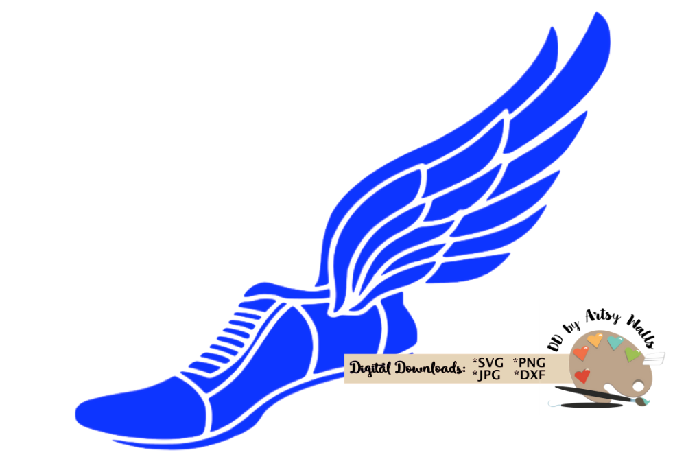 Download Track shoe svg CUT file - Track and Field - winged shoe svg