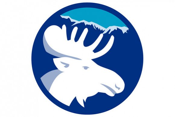 Moose Head Side View Circle Retro example image 1