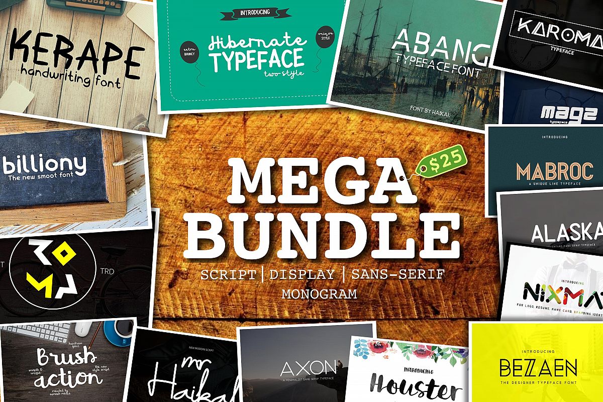 Mega Font Bundle - 95% OFF example image 1