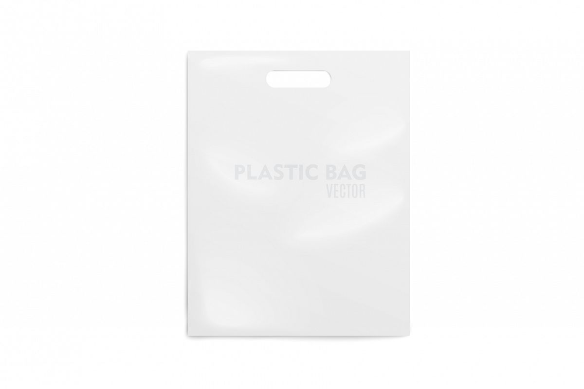 Realistic Plastic Bag. Mockup example image 1