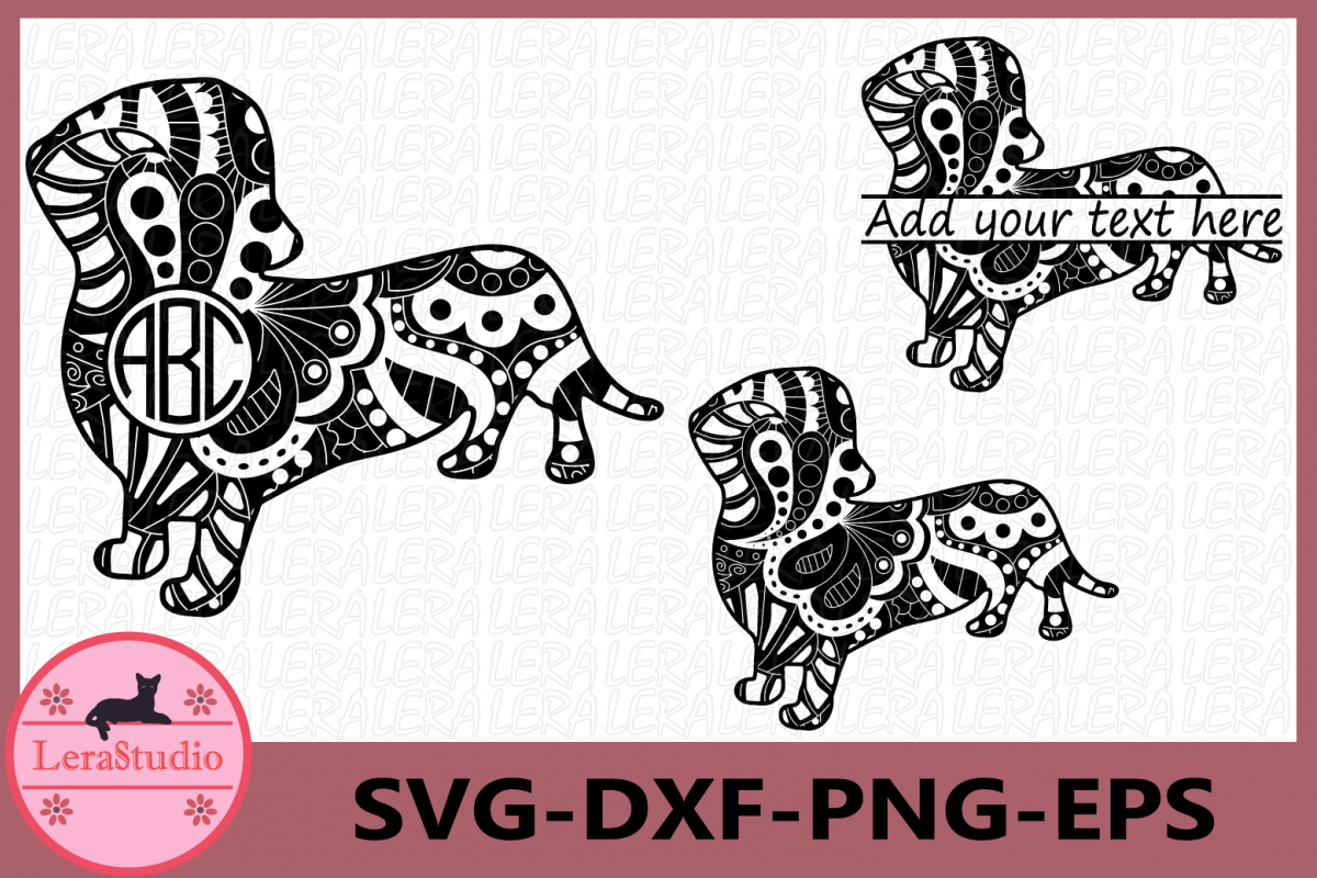 Dog Svg, Dog Zentangle SVG, Animals Svg, Dog Monogram svg example image 1