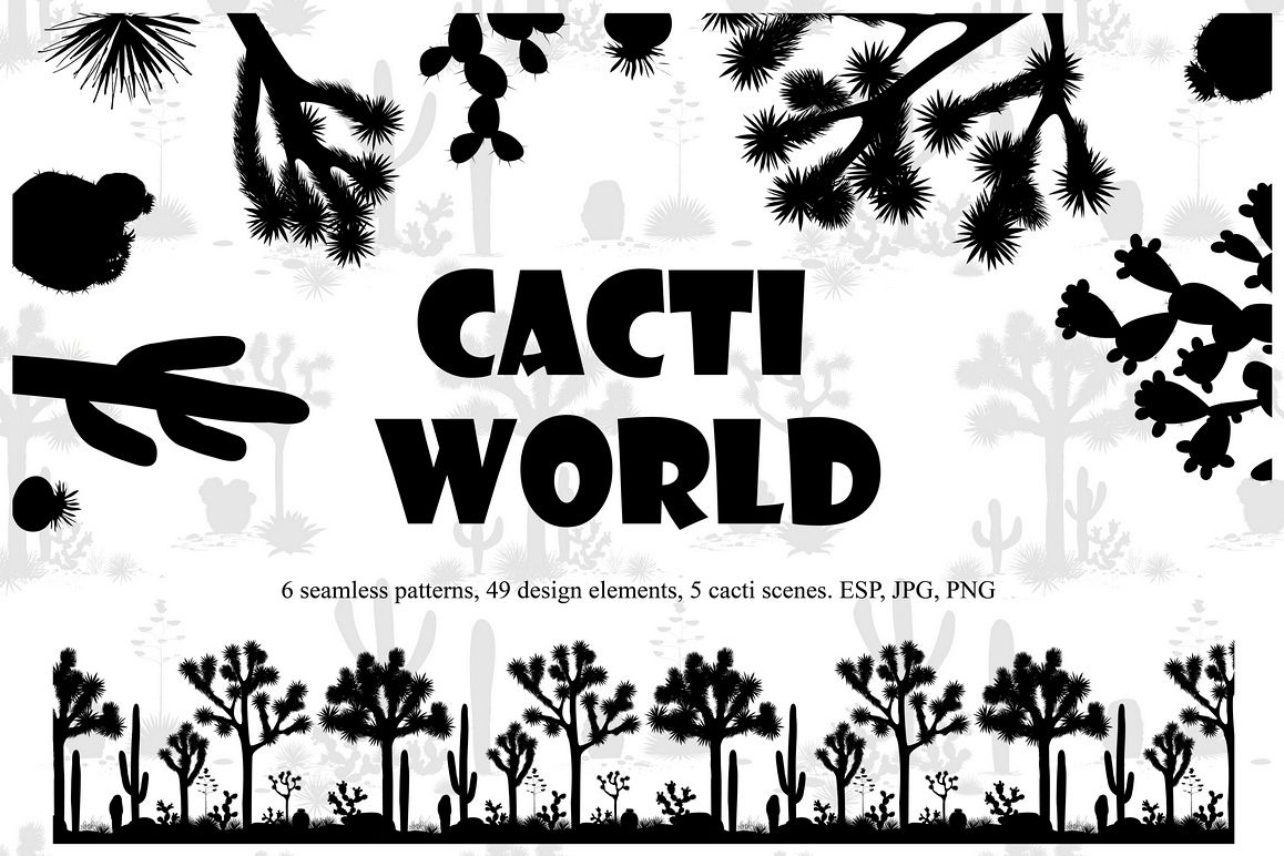 Cacti World. Big Vector Collection example image 1