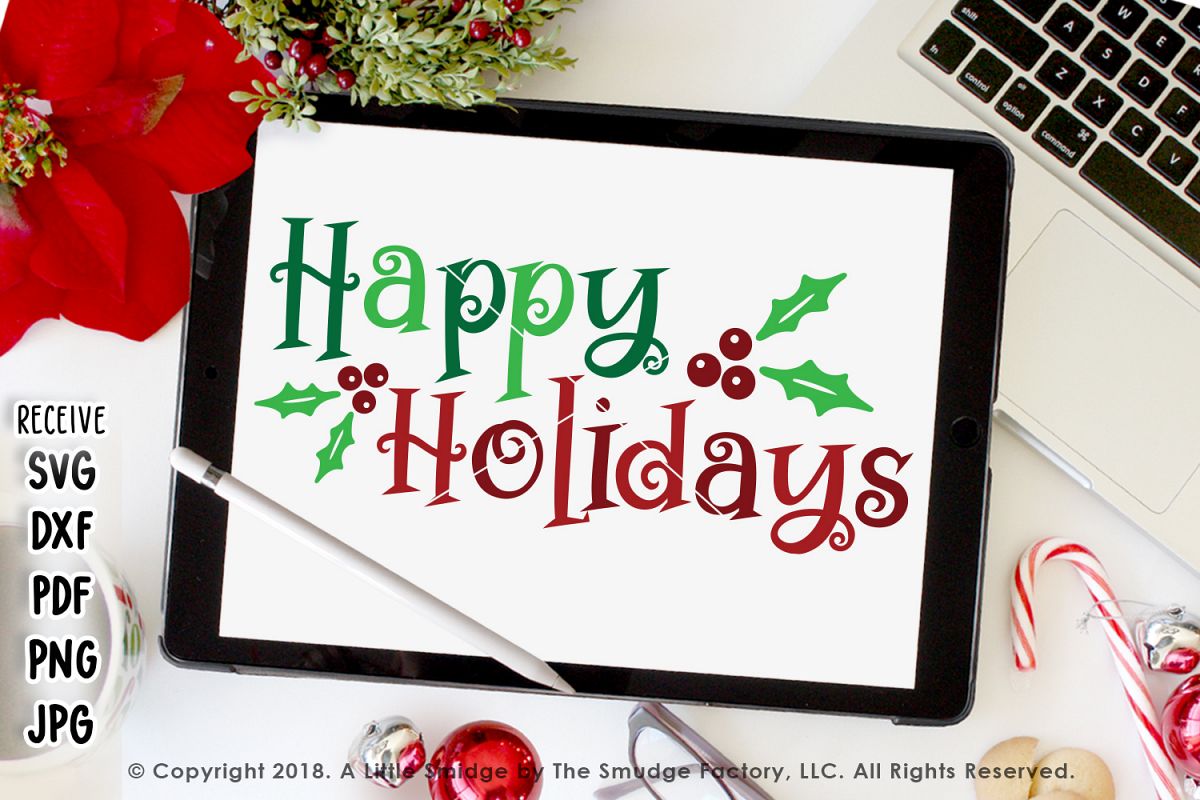 Happy Holidays SVG example image 1