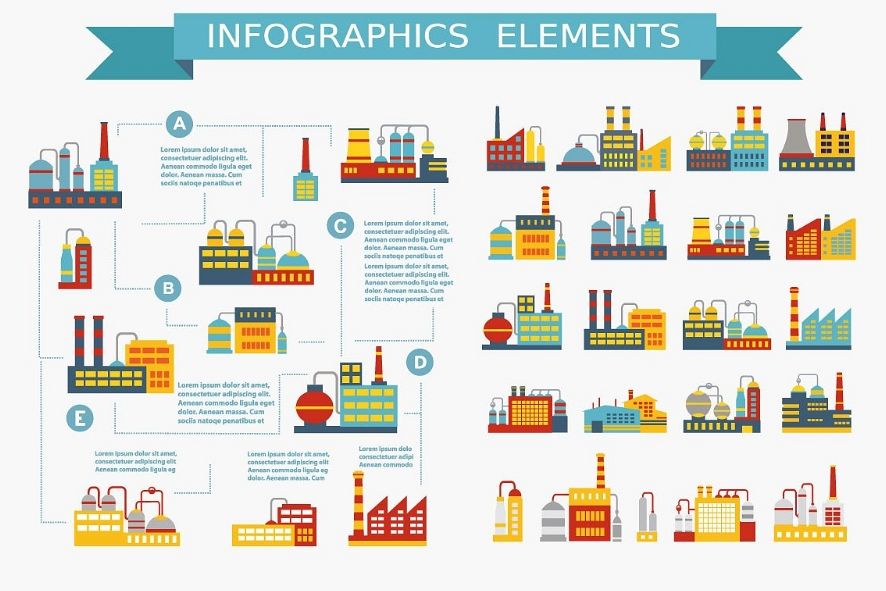 Set of vector industrial buildings example image 1