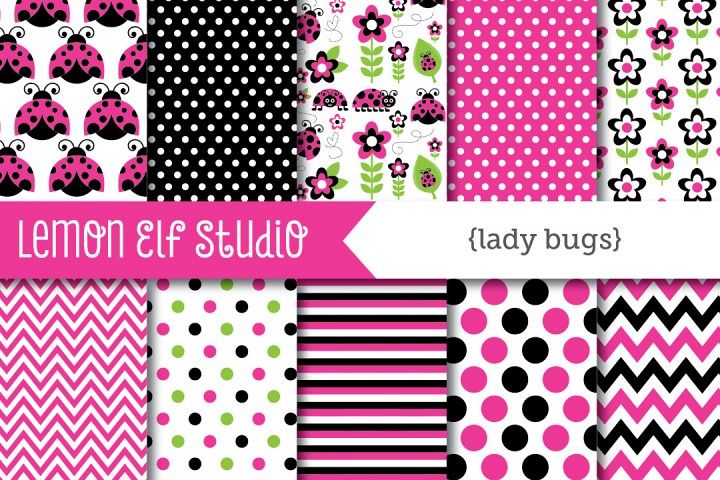 Lady Bugs-Digital Paper (LES.DP09B) example image 1