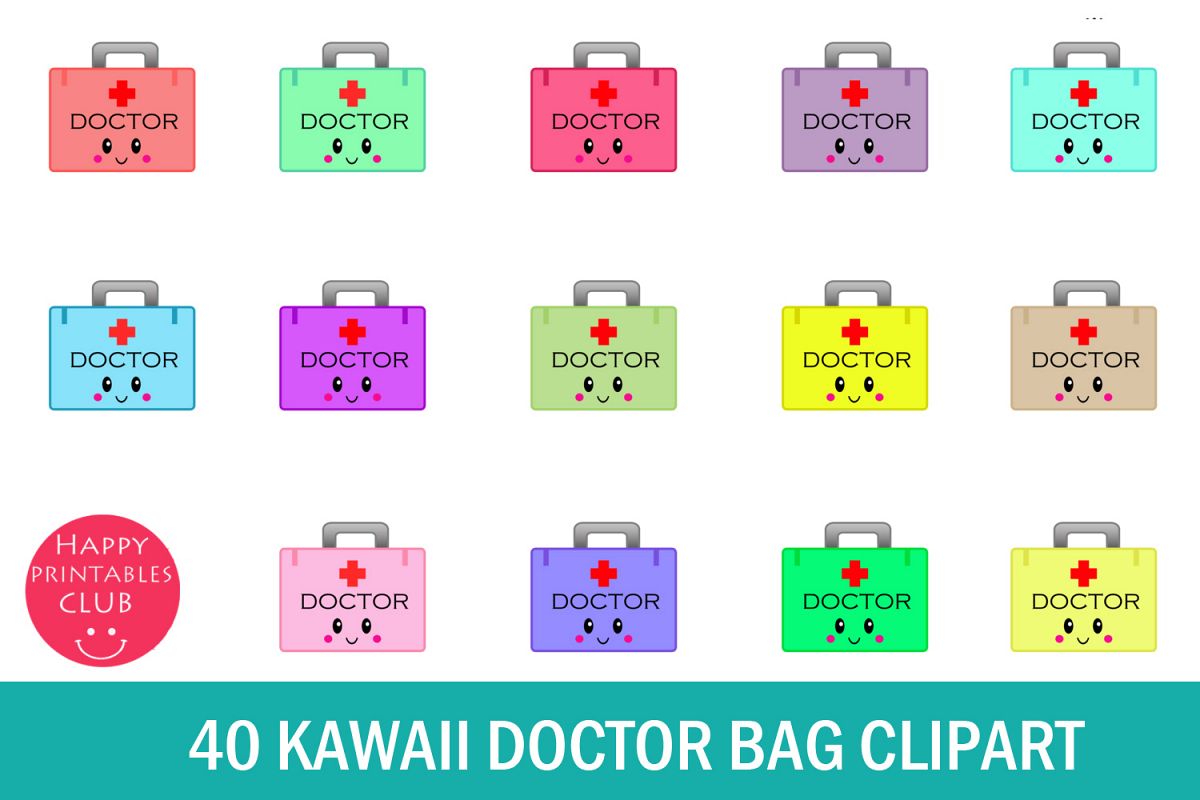 40 Kawaii Doctor Bag Clipart- Doctor Bag Transparent Images example image 1
