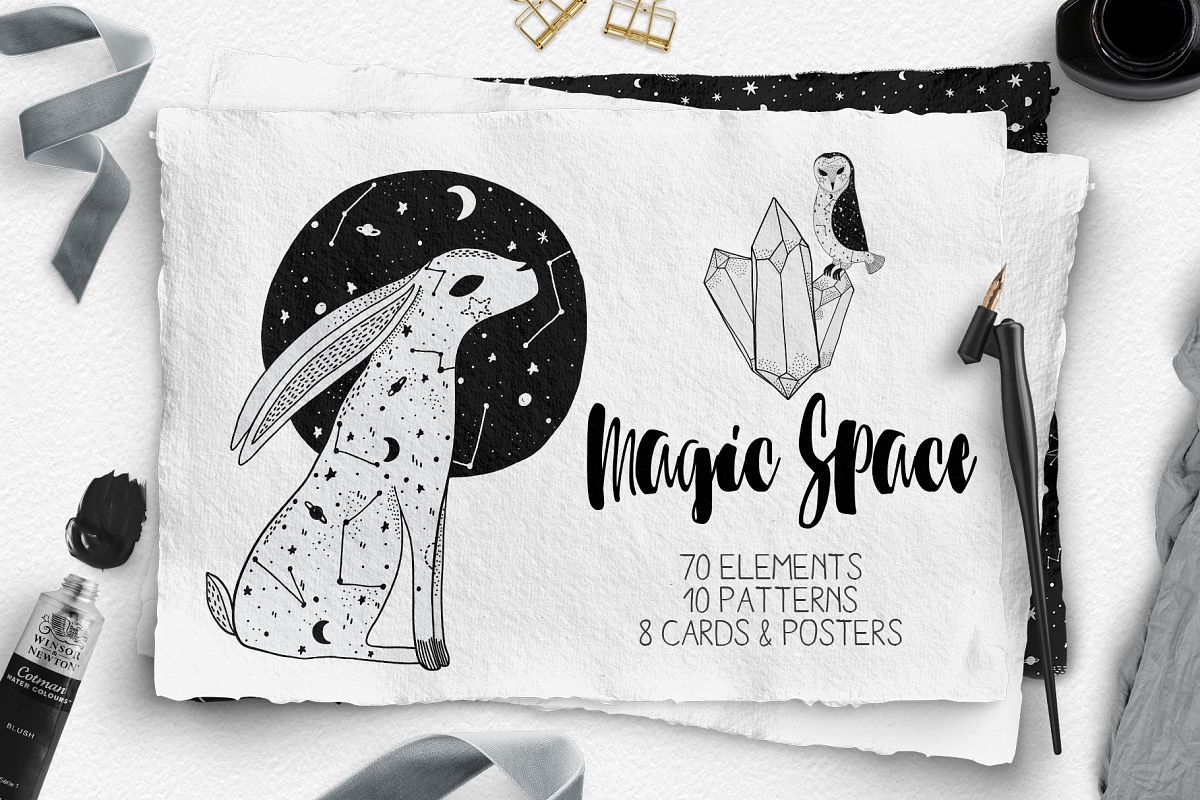 Magic Space. Black and White example image 1