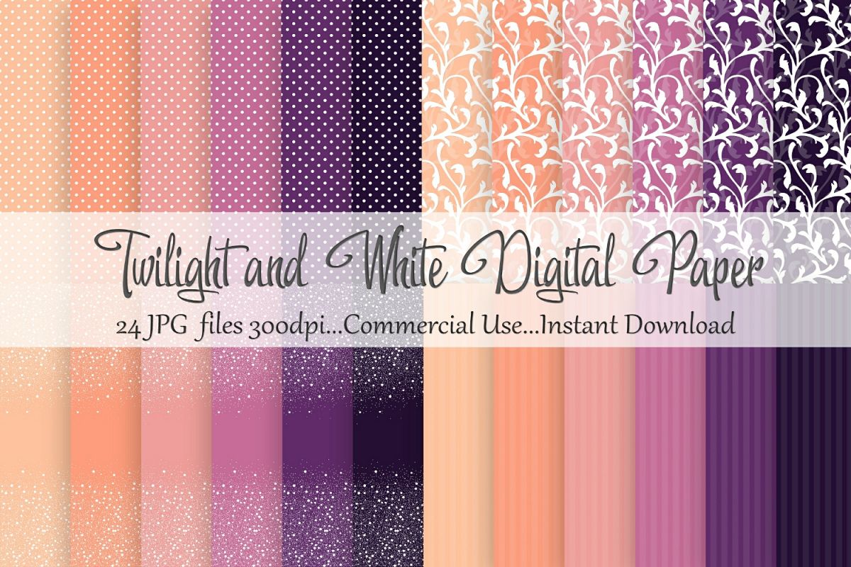 Twilight White Digital Paper example image 1