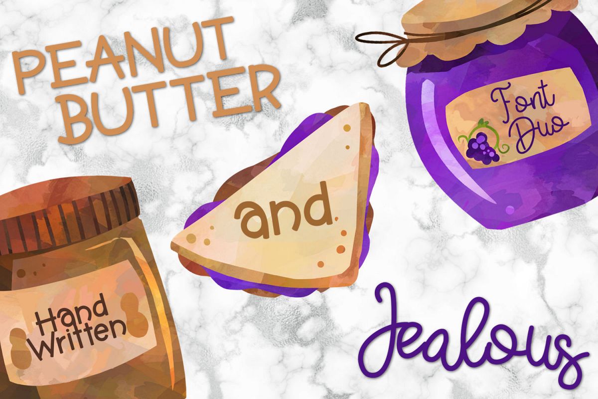 Peanut Butter And Jealous A Handwritten Font Duo example image 1