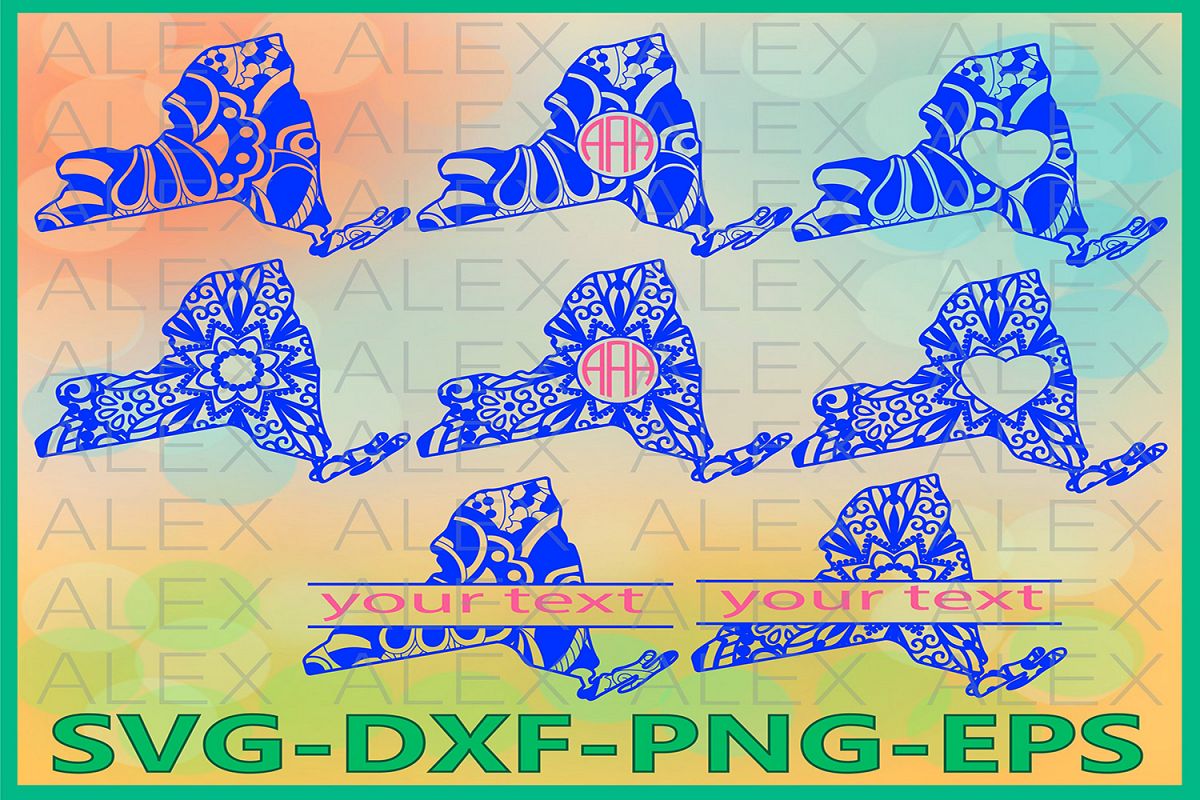New York State SVG, New York Mandala SVG, Zentangle svg example image 1